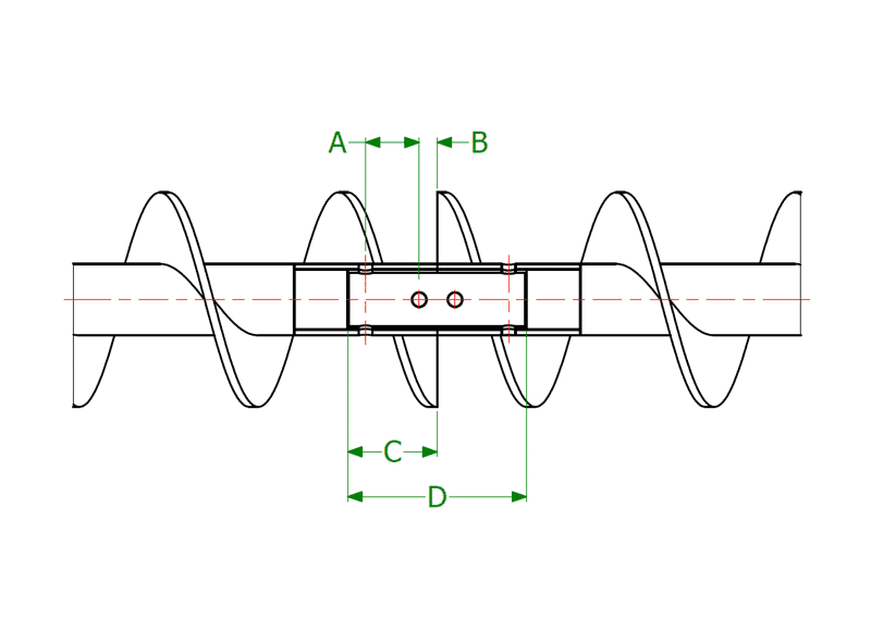 Dimensional Drawing for 2-Bolt Close Coupling Shafts